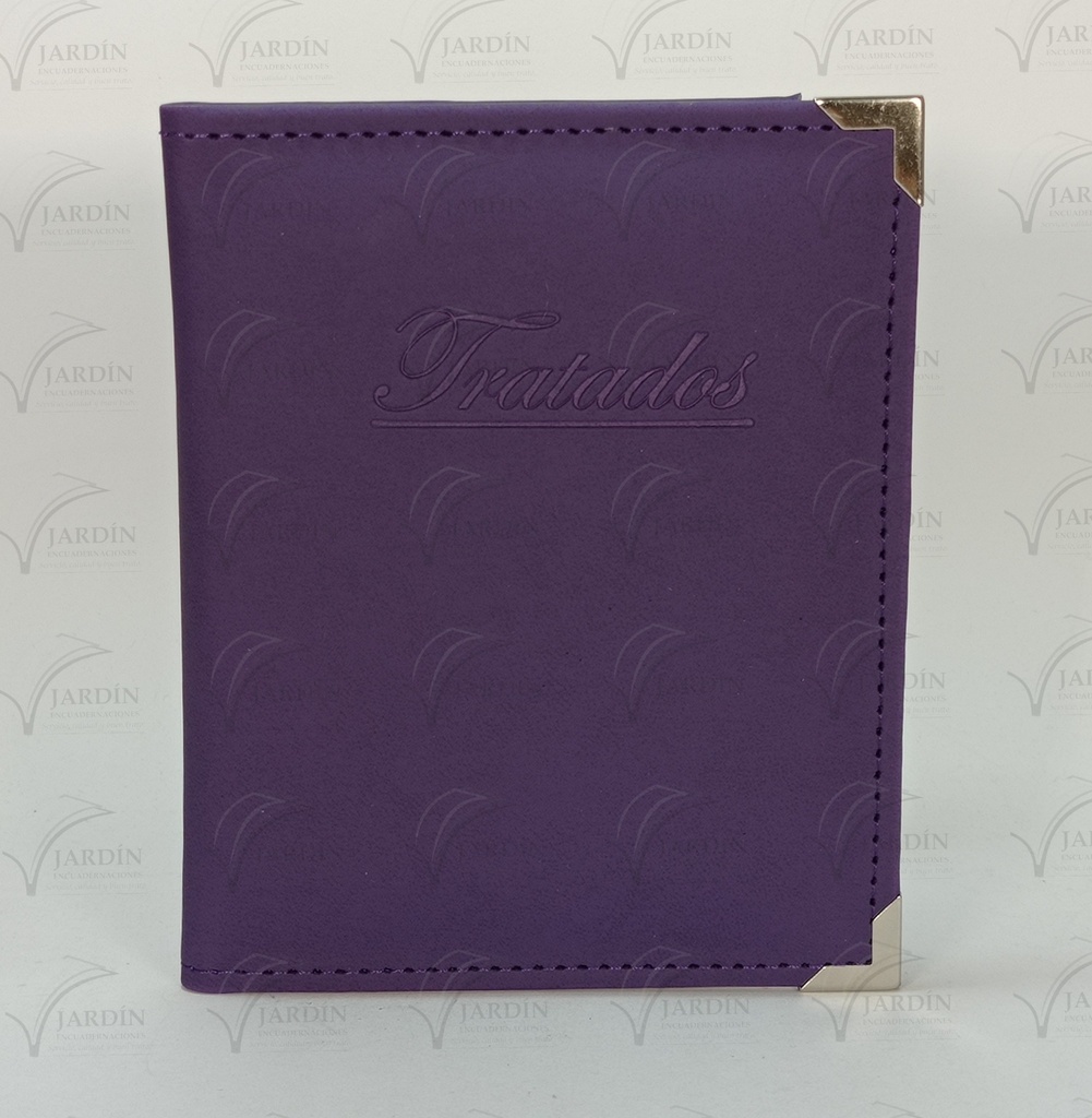 PORTA TRATADOS CON TARJETA Y ESQUINERO METÁLICO COSIDO S/MICAS RELIEVE (NUEVO MODELO)