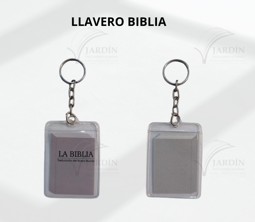 LLAVERO BIBLIA TRANSPARENTE