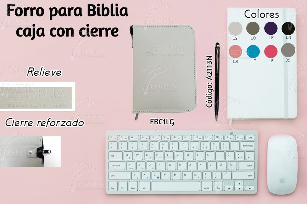FORRO BIBLIA MEDIANA C/CIERRE CAJA RELIEVE CALIFORNIA FUCSIA