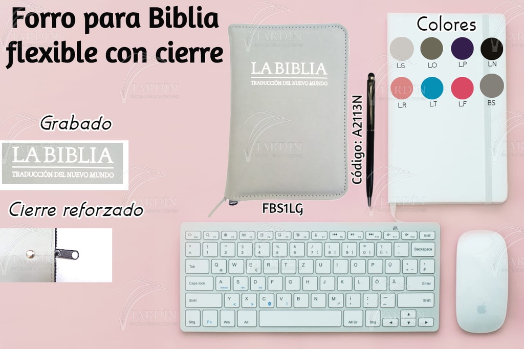 FORRO BIBLIA MEDIANA C/CIERRE PASTA FLEXIBLE GRABADO CALIFORNIA TURQUESA