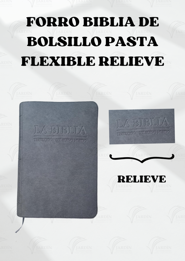 FORRO BIBLIA DE BOLSILLO PASTA FLEXIBLE RELIEVE CALIFORNIA GRIS OSCURO