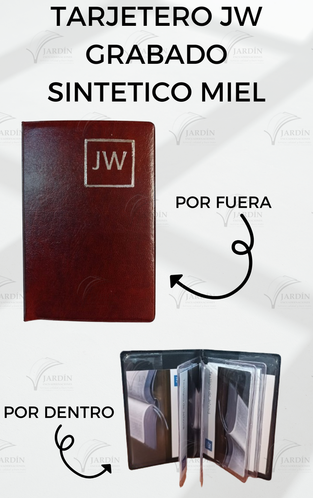 TARJETERO JW GRABADO SINTETICO MIEL