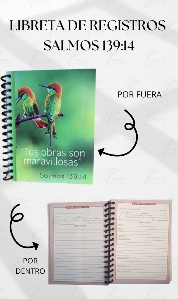 LIBRETA DE REGISTROS DE CASA ENGARGOLADA 35 H. ( 11 X 14 CM) (SAL. 139:14)