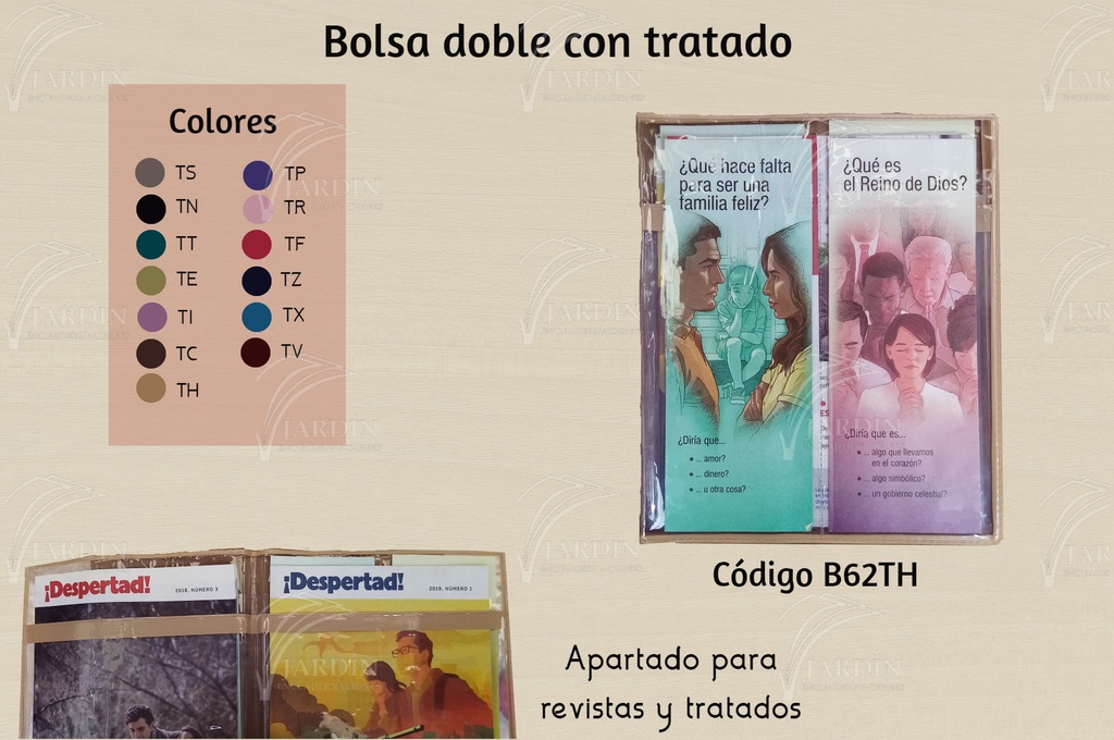 BOLSA DOBLE C/TRATADO TRANSPARENTE TURQUESA