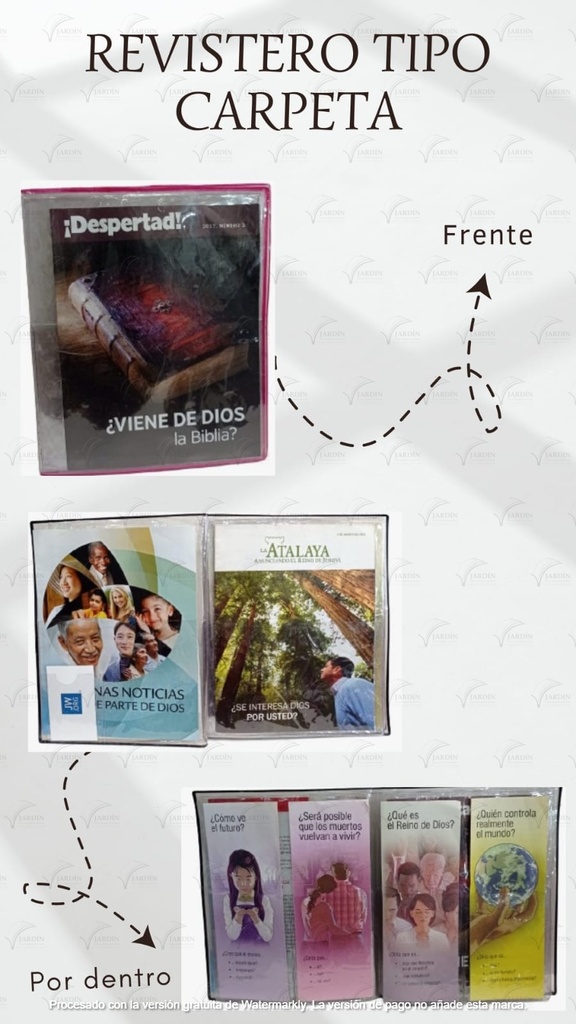 REVISTERO TIPO CARPETA TRANSPARENTE FUCSIA