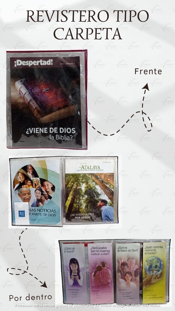 REVISTERO TIPO CARPETA TRANSPARENTE VINO