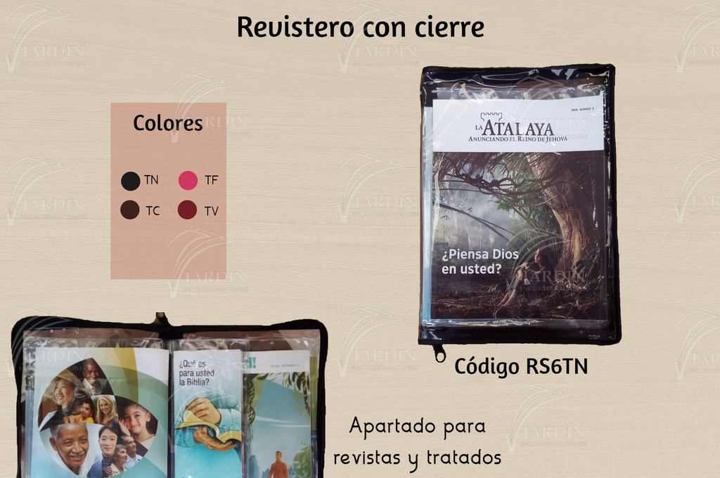 REVISTERO TRANSPARENTE C/CIERRE CAFÉ