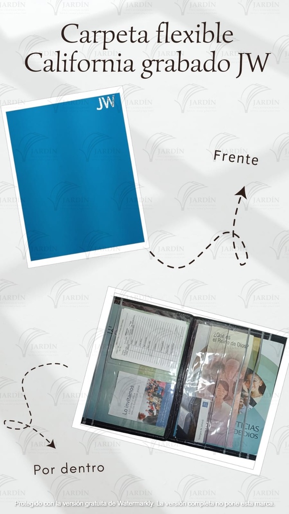 CARPETA FLEXIBLE GRABADO JW CALIFORNIA TURQUESA