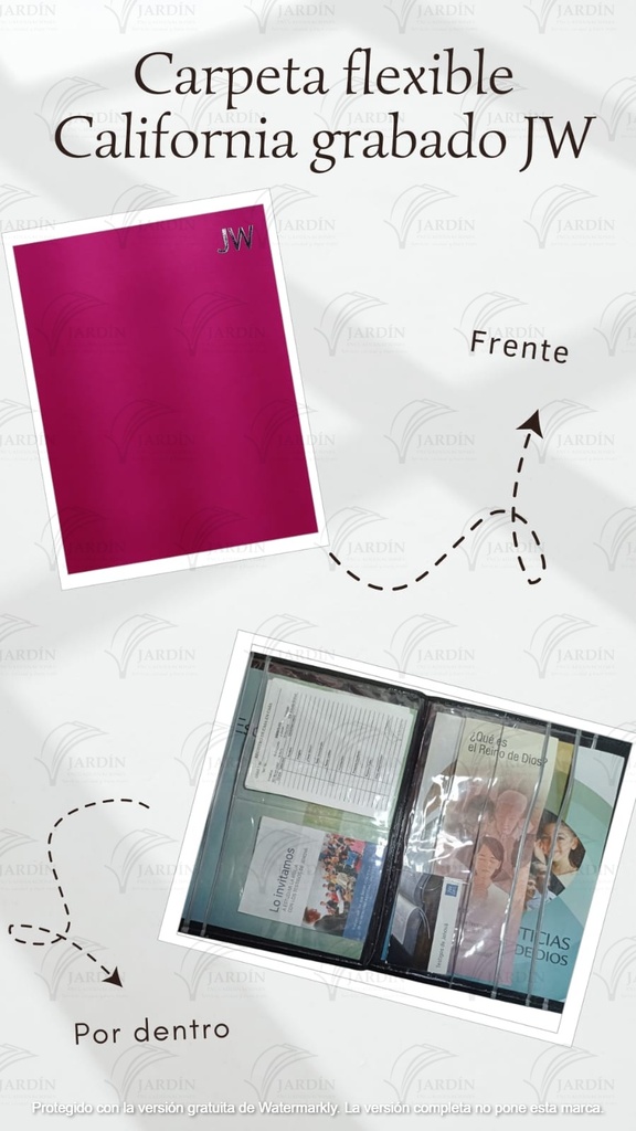 CARPETA FLEXIBLE GRABADO JW CALIFORNIA FUCSIA