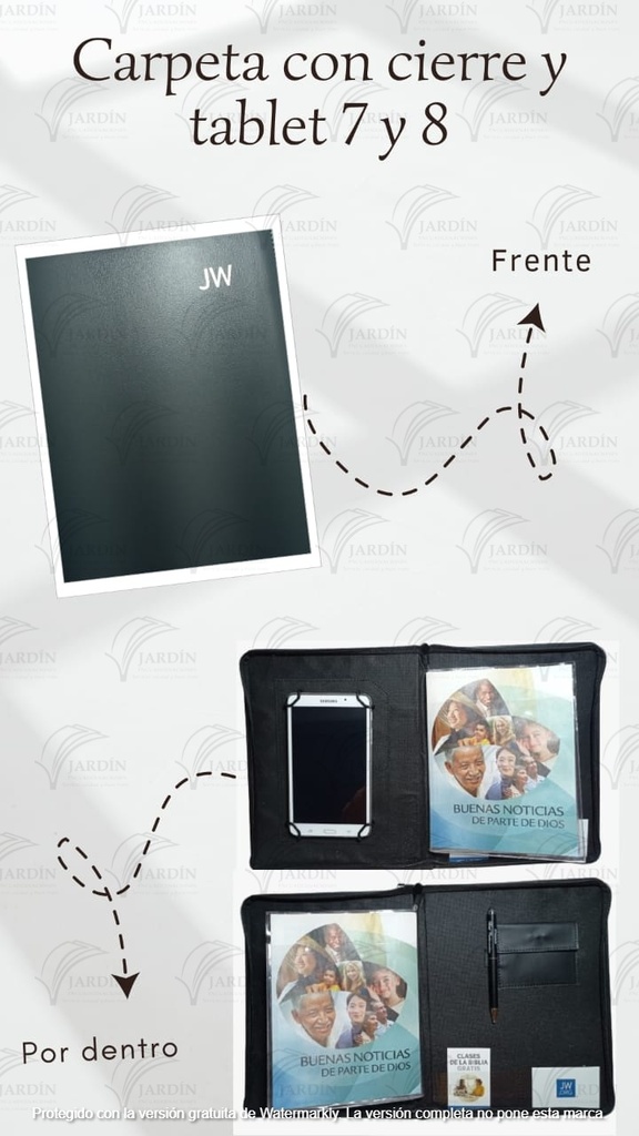 CARPETA C/CIERRE Y TABLET 7"-8" (23 X 30 CM) SINTETICO GRIS MEDIO