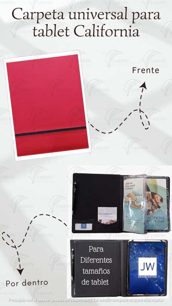 CARPETA UNIVERSAL P/TABLET CALIFORNIA ROJO
