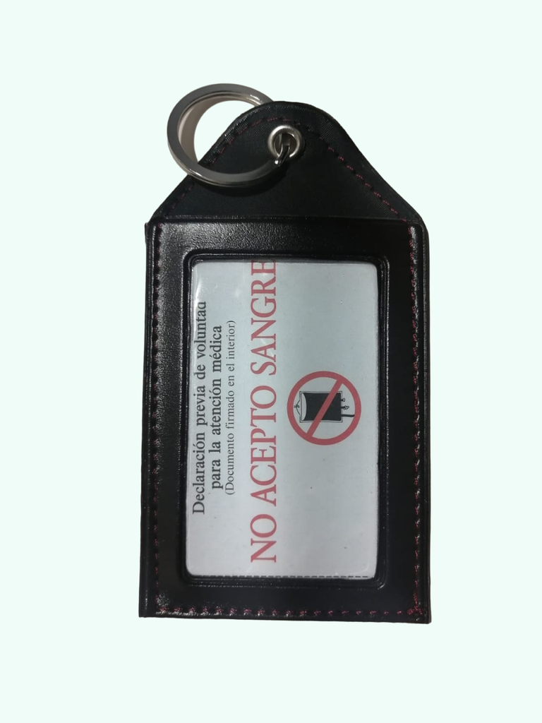 PORTA CREDENCIAL C/ARGOLLA - SINTÉTICO NEGRO