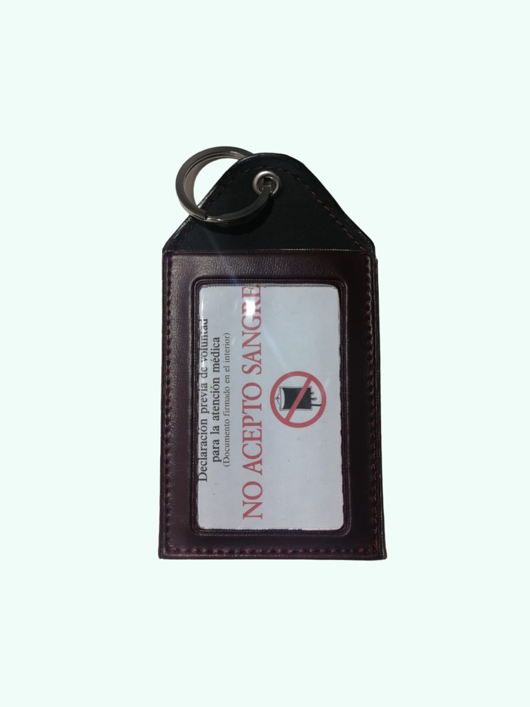 PORTA CREDENCIAL C/ARGOLLA - SINTÉTICO MIEL