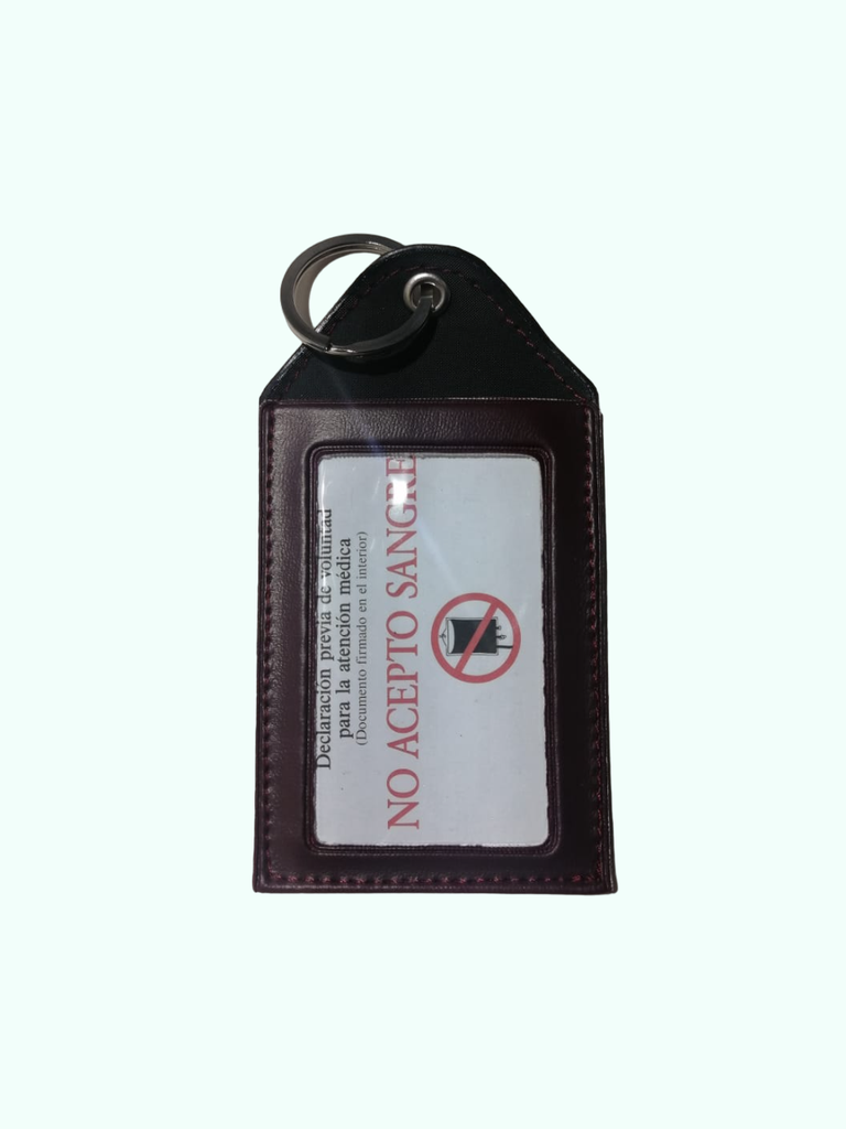 PORTA CREDENCIAL C/ARGOLLA - SINTÉTICO VINO