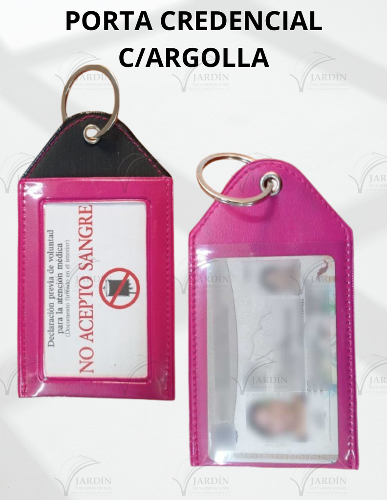 PORTA CREDENCIAL C/ARGOLLA - SINTÉTICO FUCSIA