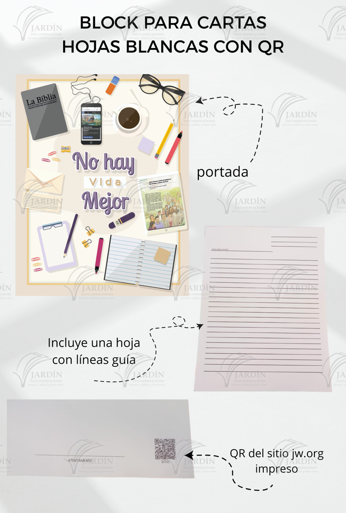 BLOCK PARA CARTAS "CODIGO QR" 100 HOJAS BLANCAS