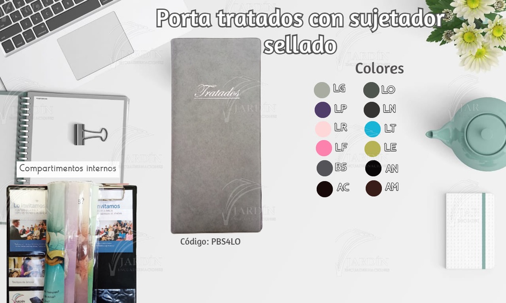 PORTA TRATADOS C/SUJETADOR SELLADO C/MICAS CALIFORNIA AZUL MARINO