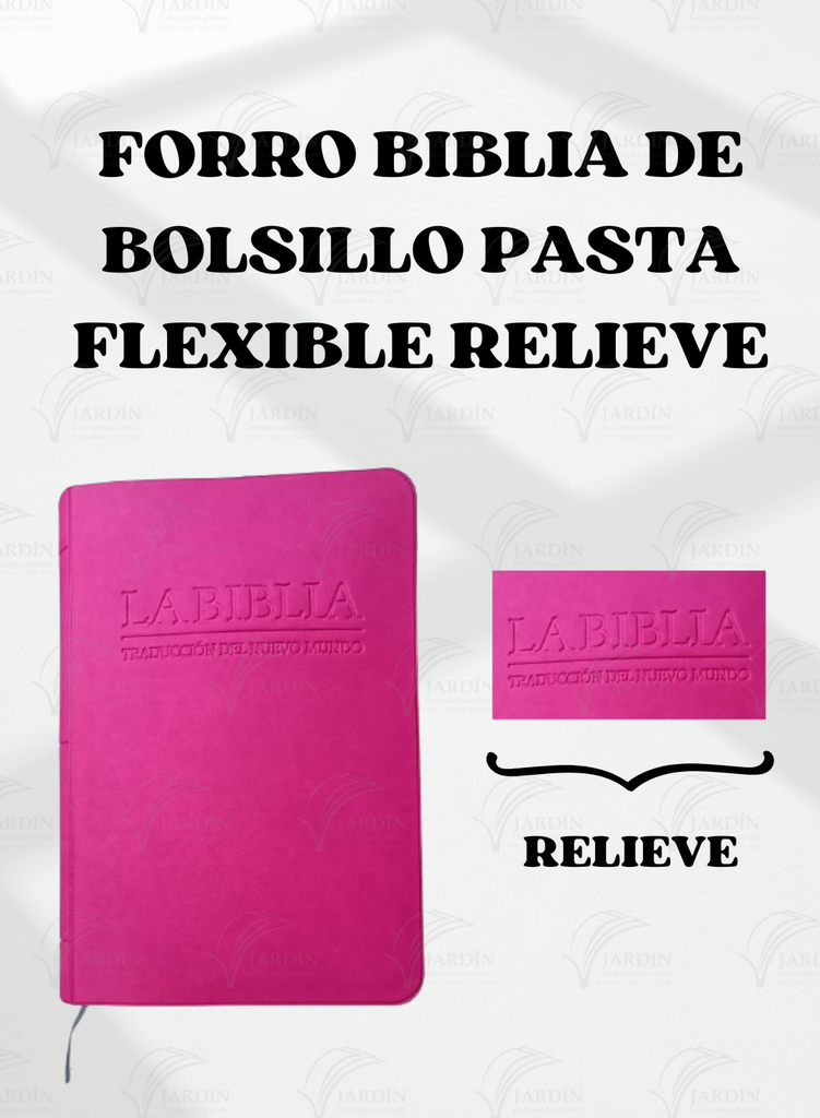 FORRO BIBLIA DE BOLSILLO PASTA FLEXIBLE RELIEVE CALIFORNIA FUCSIA