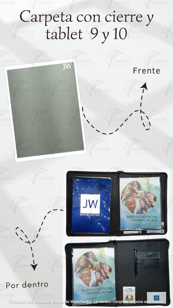 CARPETA C/CIERRE Y TABLET 9"-10" (23 X 30 CM) QUEMANTE GRIS CLARO 1