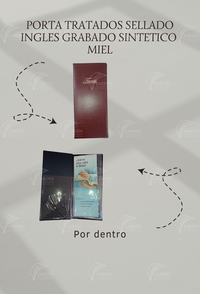 PORTA TRATADOS SELLADO INGLES GRABADO SINTETICO MIEL