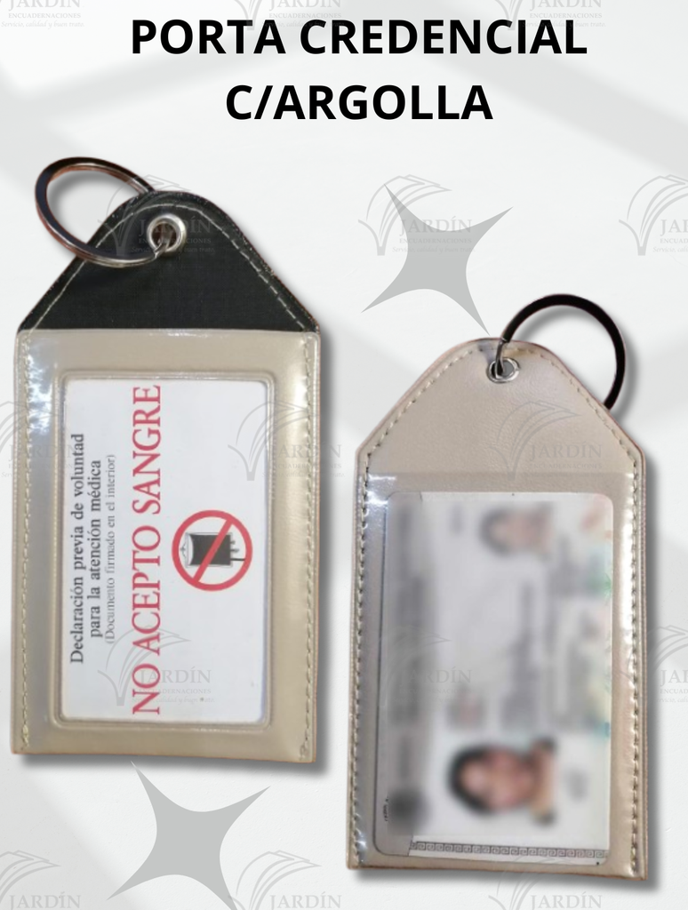 PORTA CREDENCIAL C/ARGOLLA - SINTÉTICO CREMA