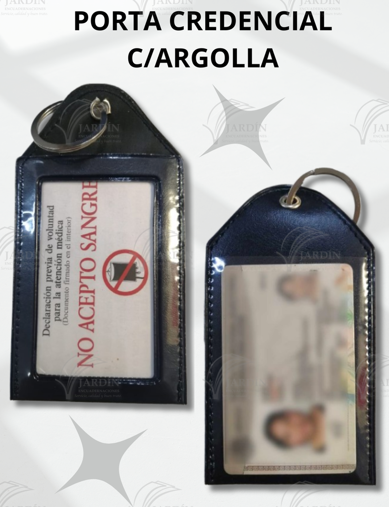 PORTA CREDENCIAL C/ARGOLLA - SINTÉTICO AZUL MARINO