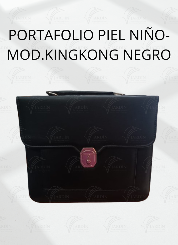 PORTAFOLIO PIEL GENUINA NIÑO- MOD.KINGKONG NEGRO