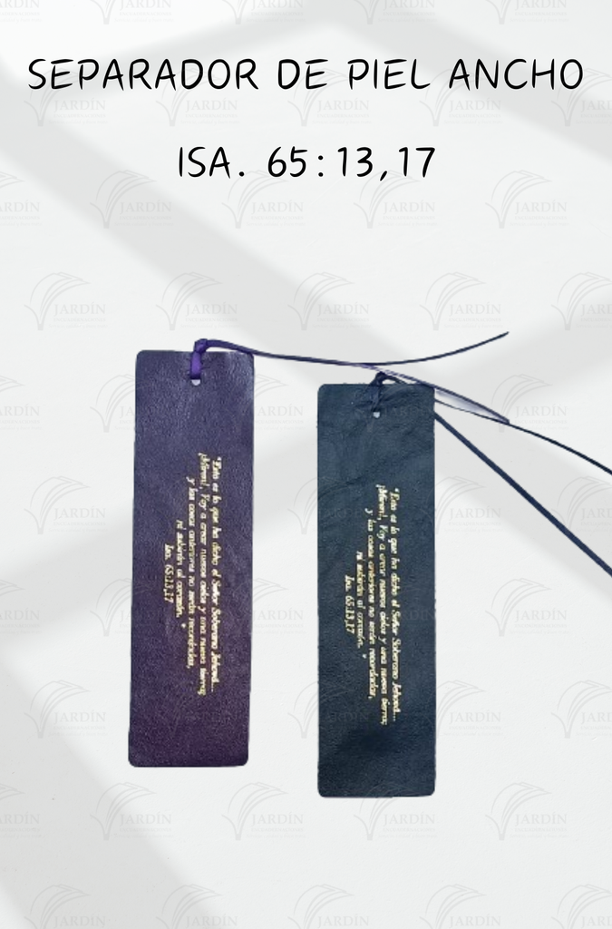SEPARADOR DE PIEL ANCHO (ISA. 65:13,17) AZUL MARINO