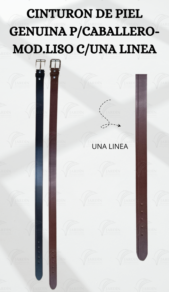 CINTURON DE PIEL GENUINA P/CABALLERO-MOD.LISO C/UNA LINEA