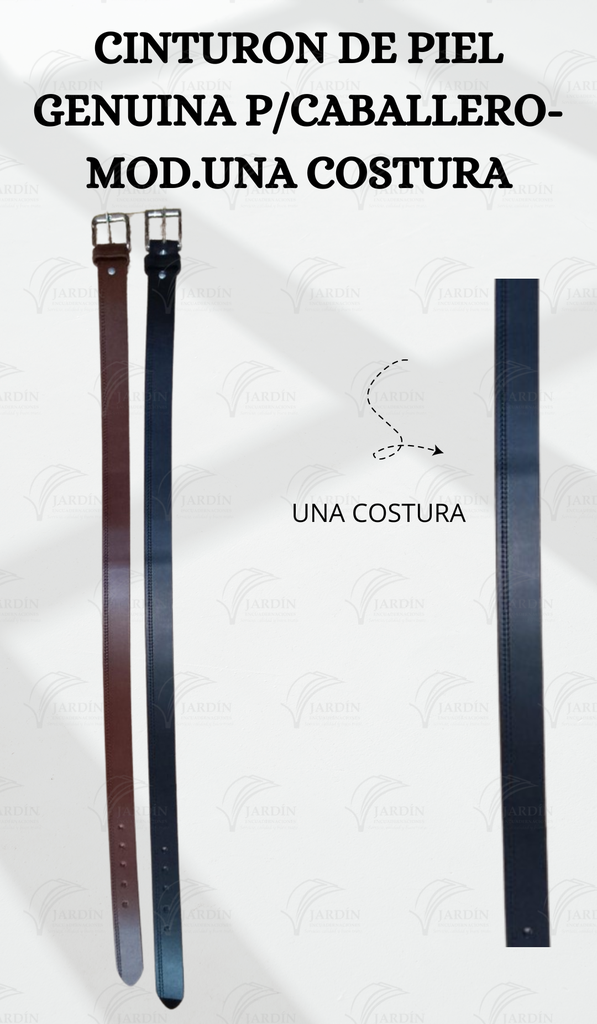 CINTURON DE PIEL GENUINA P/CABALLERO-MOD.UNA COSTURA