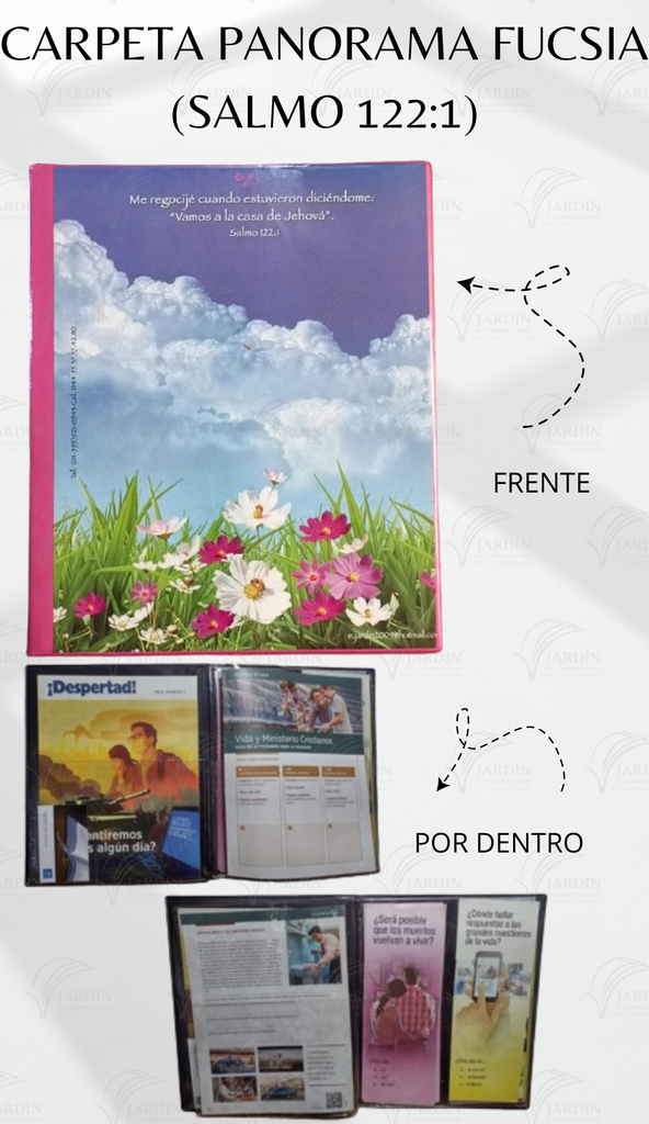 CARPETA PANORAMA (SALMO 122:1) C/MICA P/TARJETA CALIFORNIA FUCSIA