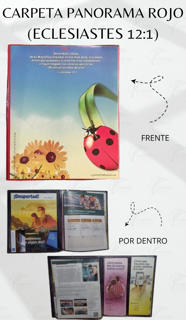 CARPETA PANORAMA (ECLESIASTES 12:1) C/MICA P/TARJETA CALIFORNIA ROJO