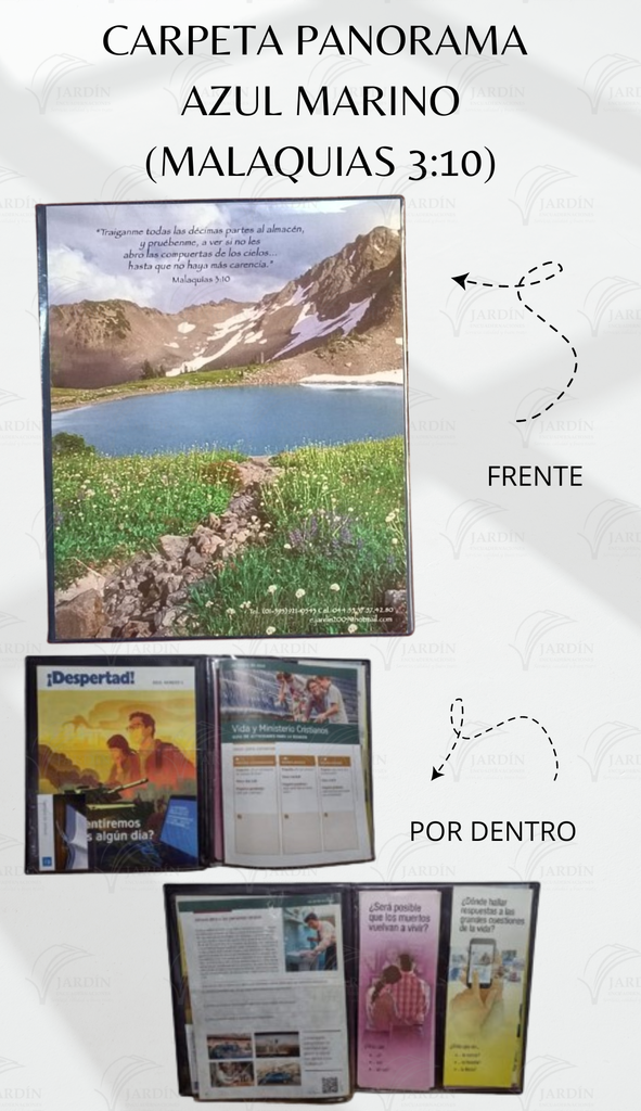CARPETA PANORAMA (MALAQUIAS 3:10) C/MICA P/TARJETA CALIFORNIA AZUL MARINO