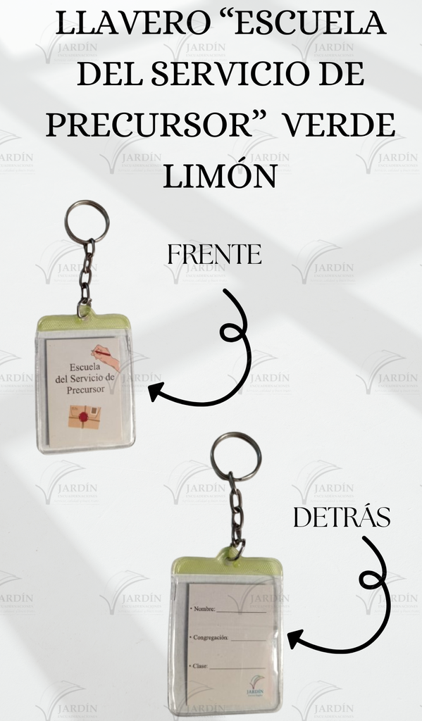 LLAVERO "ESCUELA DEL SERVICIO DE PRECURSOR" VERDE LIMON ECON.