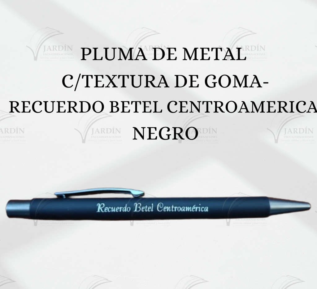 PLUMA DE METAL C/TEXTURA DE GOMA- RECUERDO BETEL CENTROAMERICA NEGRO