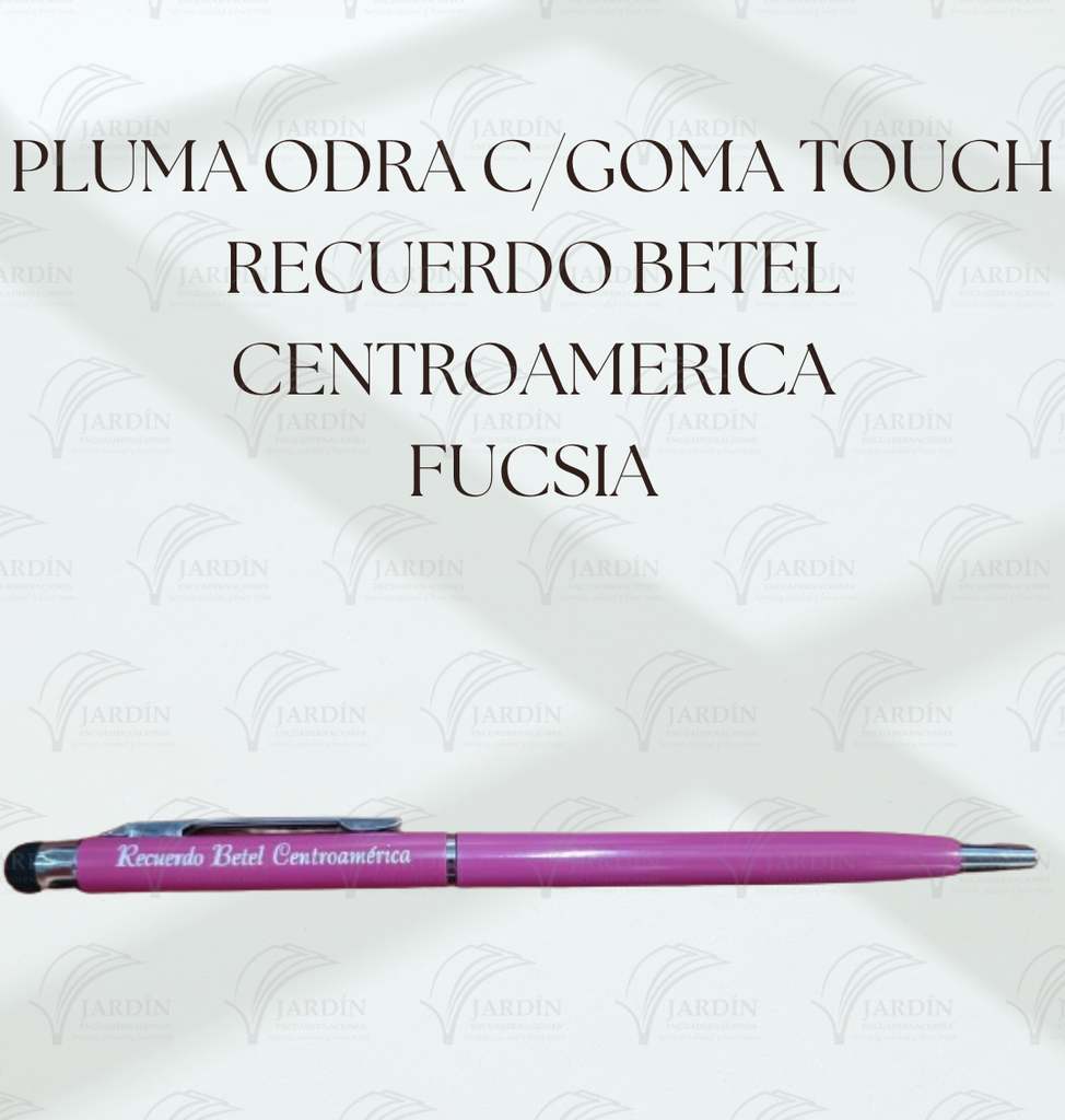 PLUMA ODRA C/GOMA TOUCH RECUERDO BETEL CENTROAMERICA FUCSIA
