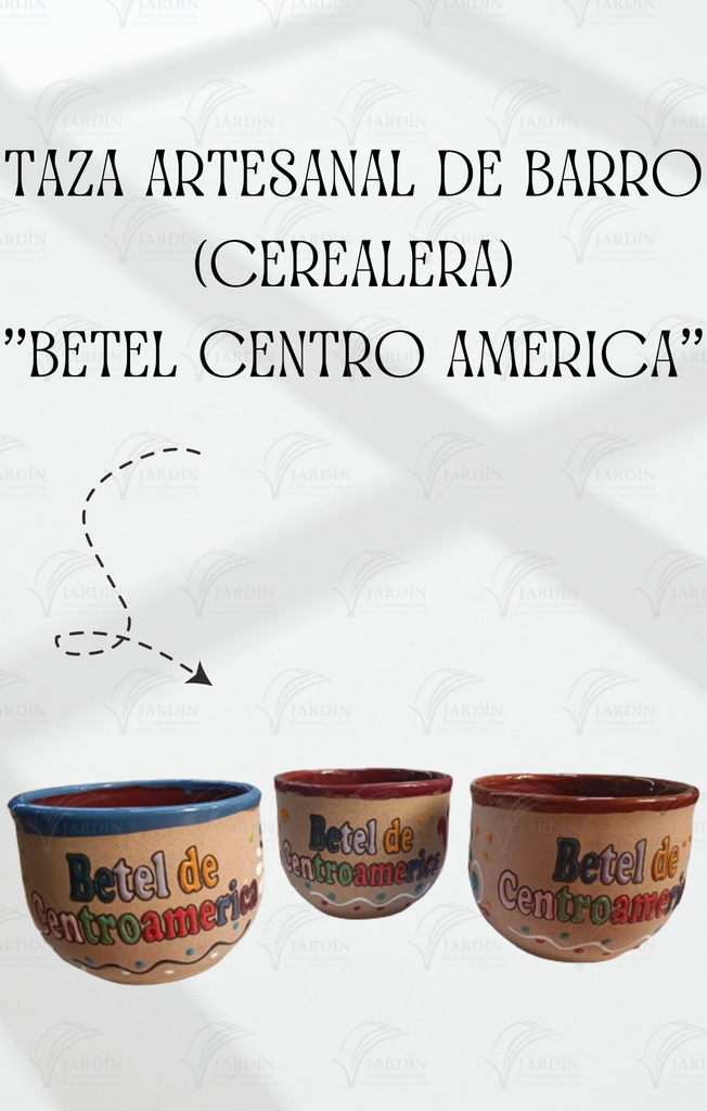 TAZA ARTESANAL DE BARRO (CEREALERA) "BETEL CENTRO AMERICA" AZUL REY