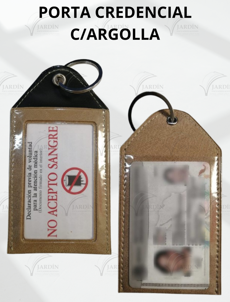 PORTA CREDENCIAL C/ARGOLLA - CALIFORNIA BEIGE