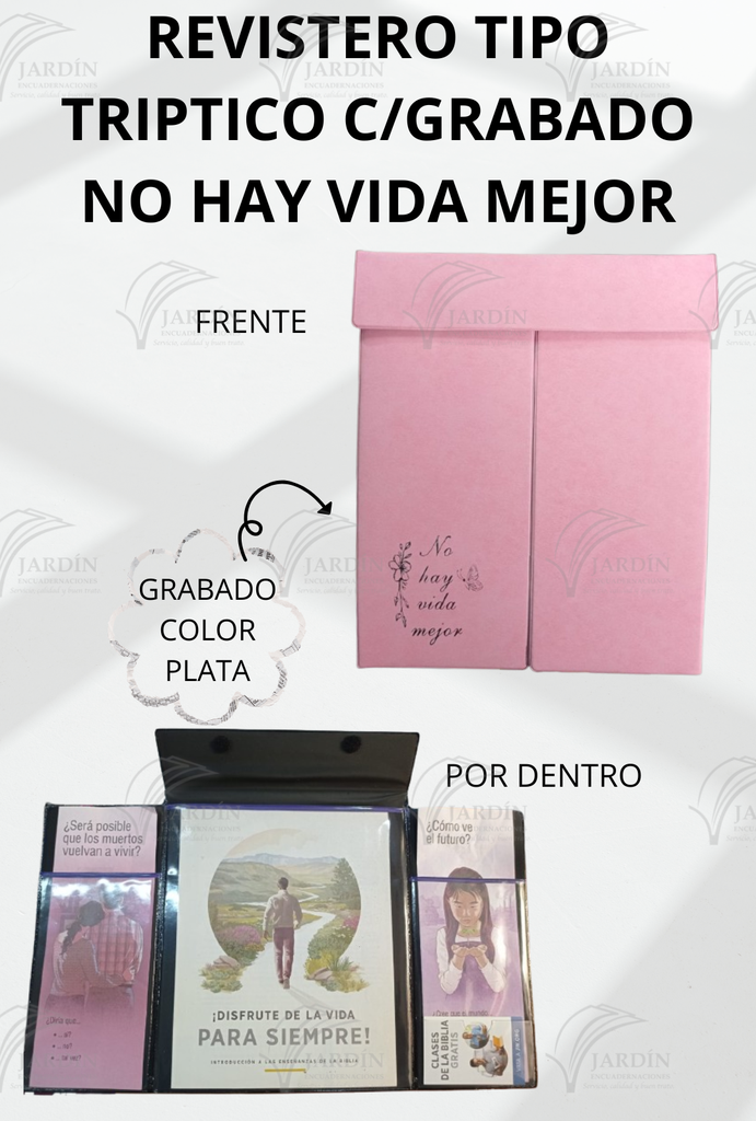 REVISTERO TIPO TRIPTICO C/GRABADO NO HAY VIDA MEJOR - CALIFORNIA ROSA