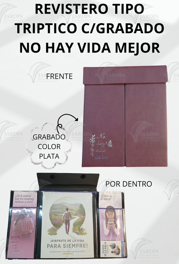 REVISTERO TIPO TRIPTICO C/GRABADO NO HAY VIDA MEJOR - CALIFORNIA VINO