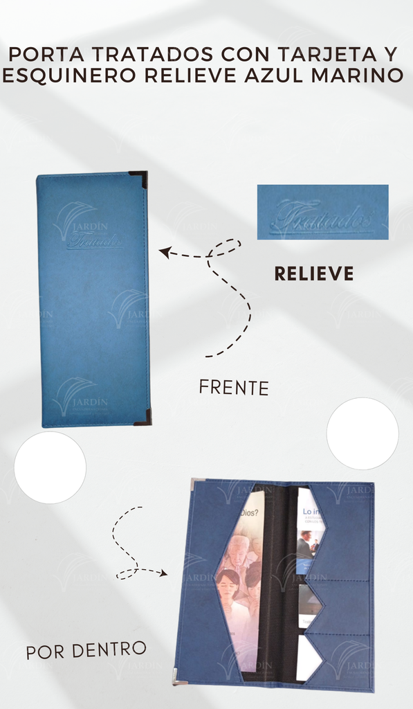 PORTA TRATADOS CON TARJETA Y ESQUINERO METÁLICO COSIDO (S/MICAS) RELIEVE
