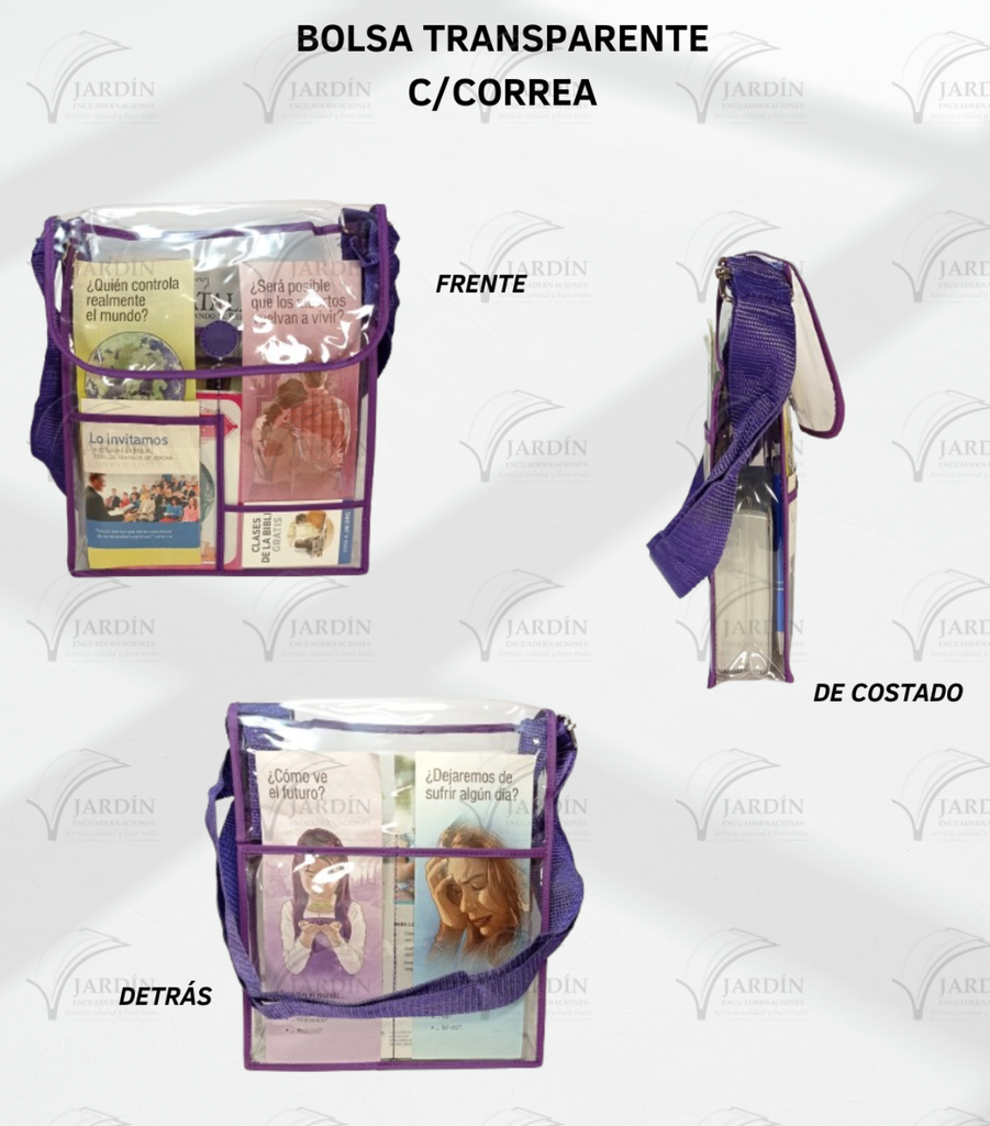 BOLSA TRANSPARENTE C/CORREA (28cm x 23cm)