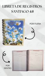 [LRD-14] LIBRETA DE REGISTROS DE CASA ENGARGOLADA 35 H. ( 11 X 14 CM) (SANT. 4:8)