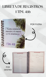 [LRG-02] LIBRETA DE REGISTROS DE CASA ENGARGOLADA 70 H. ( 11 X 14 CM) (1 TIM. 4:16)