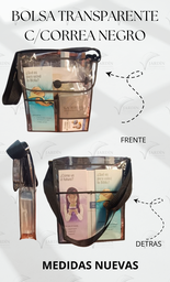 [BTCC1-TN] BOLSA TRANSPARENTE C/CORREA (27X23.5CM) NEGRO