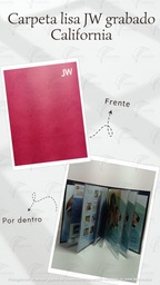 [CJ2-LA] CARPETA LISA JW GRABADO C/MICA P/TARJETA CALIFORNIA CORAL