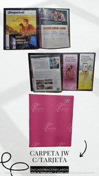 [CJ2-LF] CARPETA LISA JW GRABADO C/MICA P/TARJETA  CALIFORNIA FUCSIA