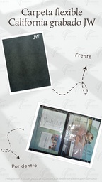 [CF1-LO] CARPETA FLEXIBLE GRABADO JW CALIFORNIA GRIS OSCURO