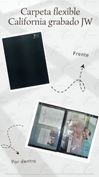 [CF1-LN] CARPETA FLEXIBLE GRABADO JW CALIFORNIA NEGRO