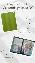 [CF1-LE] CARPETA FLEXIBLE GRABADO JW CALIFORNIA VERDE MANZANA